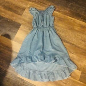 Girl’s Chambray ruffle dress